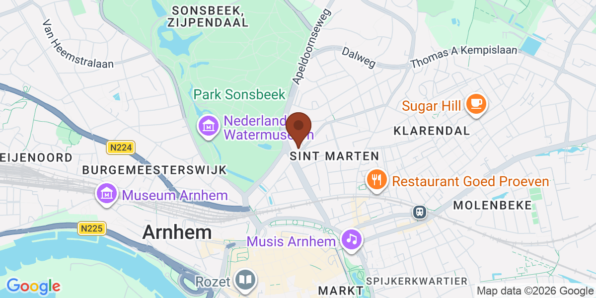 Locatie van Praktijk Saffier Arnhem op de kaart