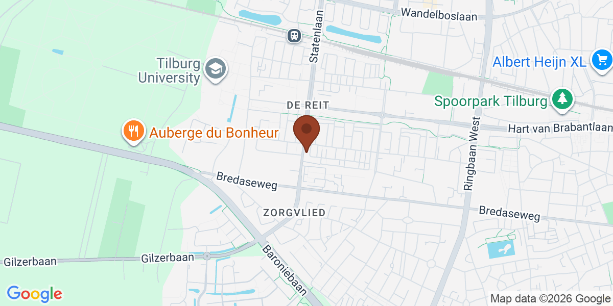 Locatie van Praktijk de Liefde Tilburg op de kaart