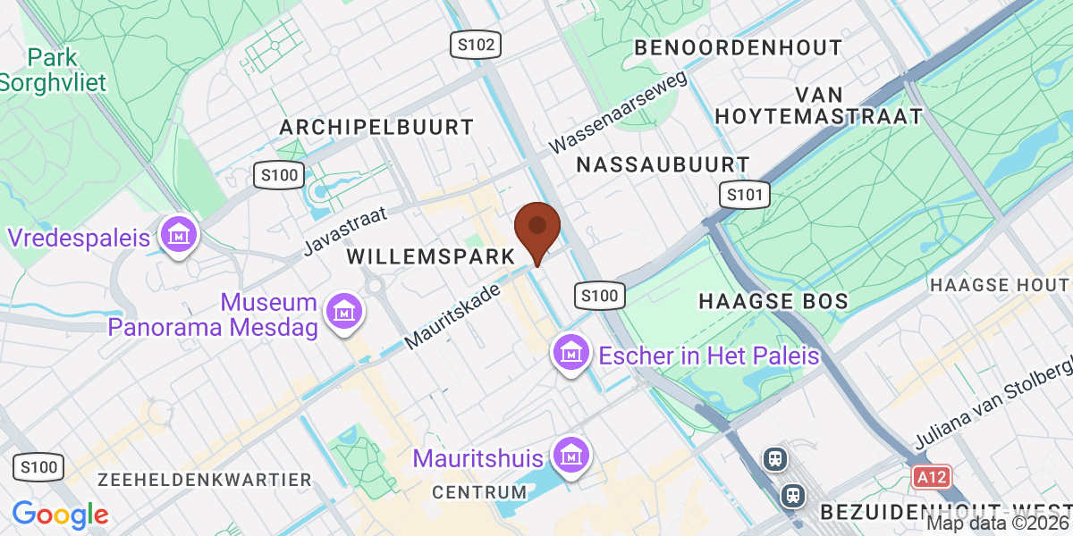 Locatie van Praktijk de Liefde Den Haag op de kaart