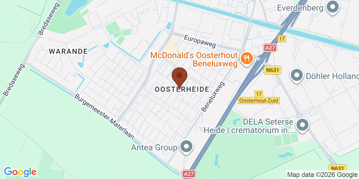 Locatie van Praktijk voor relatietherapie Oosterhout op de kaart