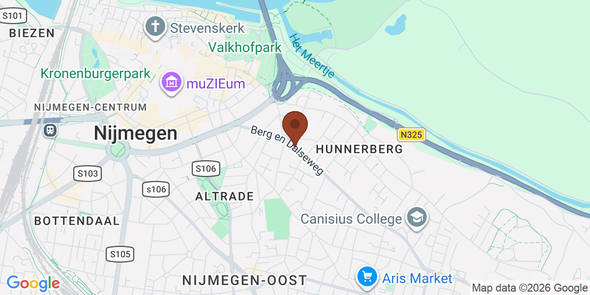 Locatie van Praktijk de Liefde Nijmegen op de kaart
